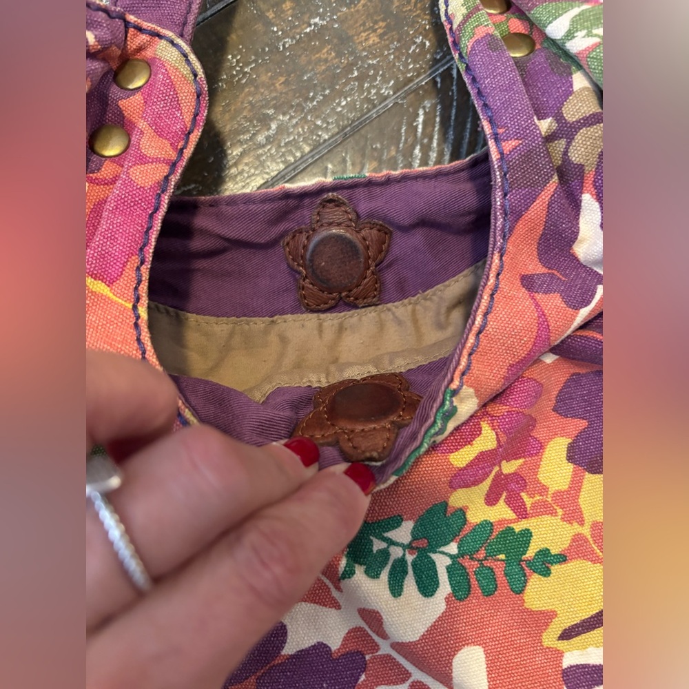 Lucky Brand Purple and Pink Floral Shoulder Bag - Picture 3 of 11